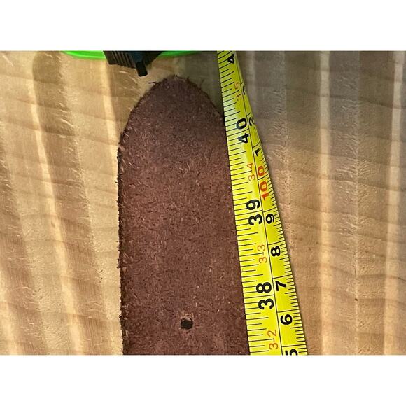 American Eagle Brown Geniue Leather Belt Silver Buckle Western Womens Size Small - Picture 7 of 8